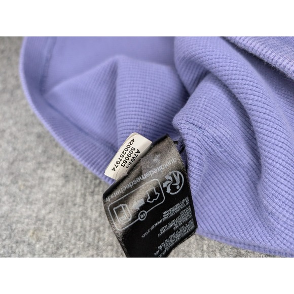 The North Face Hoodie Mens Large Purple Waffle Knit Thermal Pullover A7WS8 Logo - Picture 5 of 9
